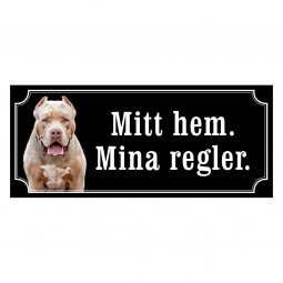 American bully ljus gammaldags stil emaljskylt hund